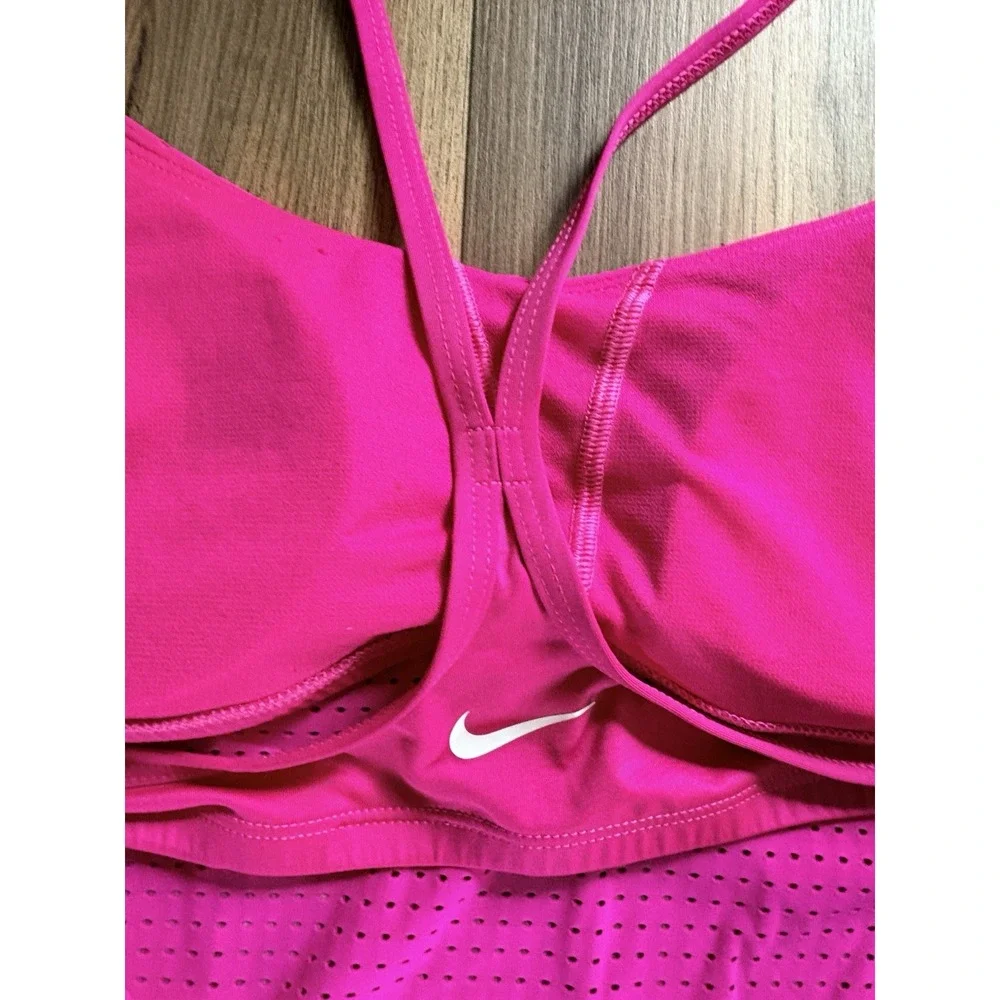 Nike Tank Top Hot Pink Women's Large Built In Bra Padded Mesh Racerback